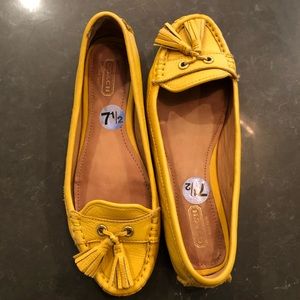 COACH leather loafers with tassels yellow size 7.5